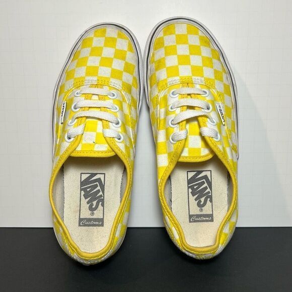 Womens VANS Authentic Yellow Checkerboard Low Top Shoes / Size 6 - Picture 5 of 9